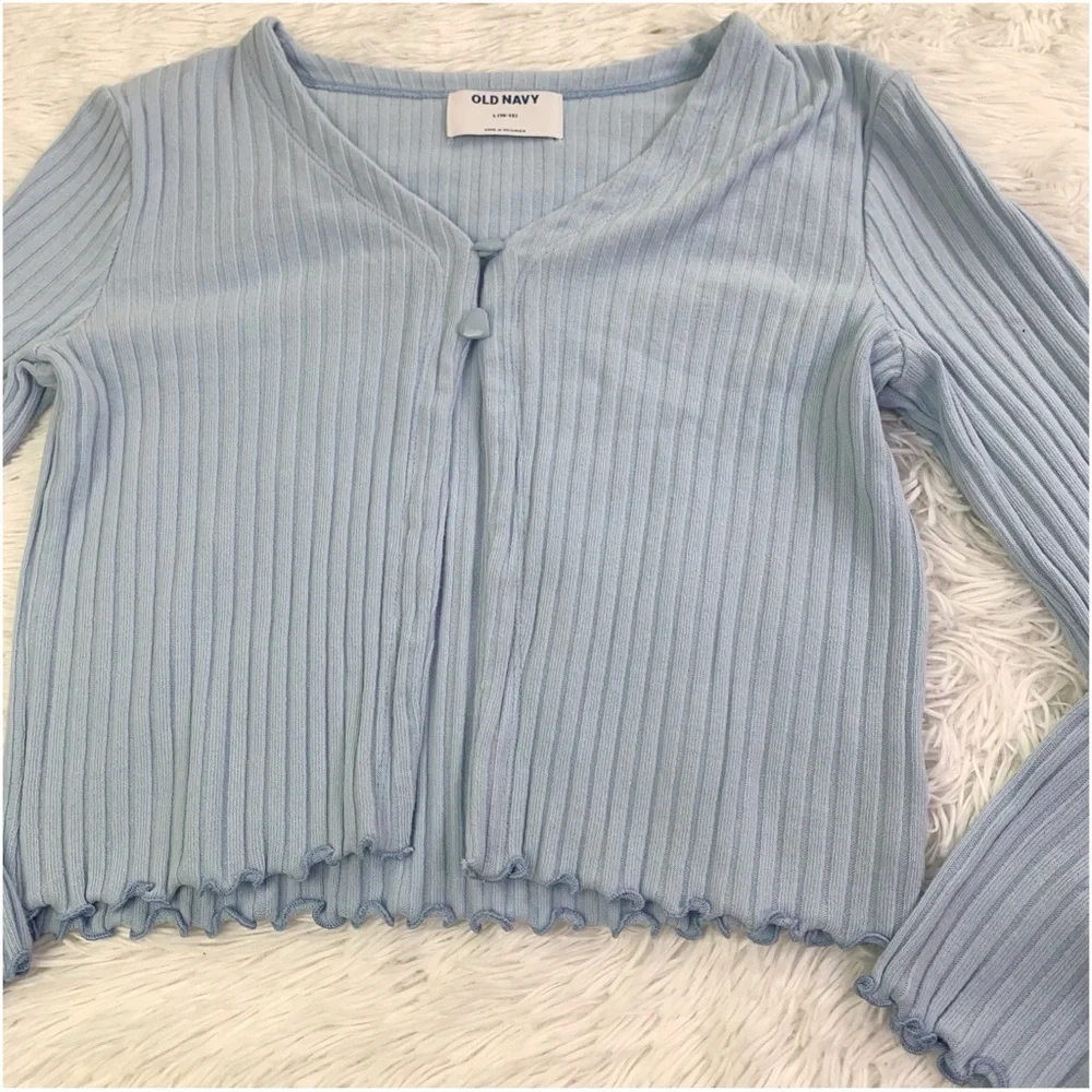Old Navy Light‎ Blue long sleeve Ribbed Cardigan V neck